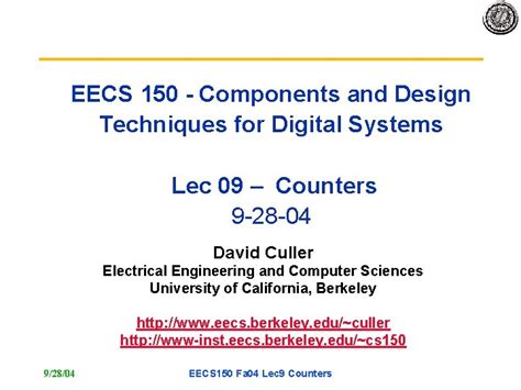 application of counters in digital electronics|EECS150 .